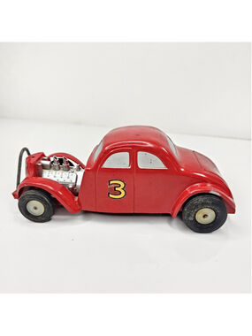 Vintage Saunders Ford Hot Rod Friction Toy Car Red #3 Original USA